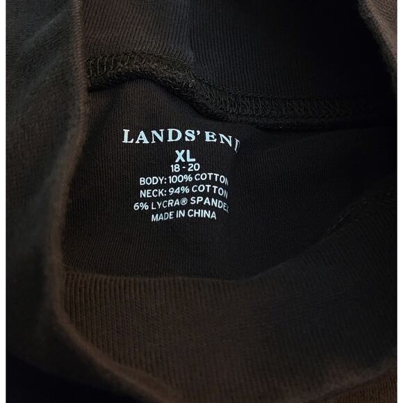 Lands' End Women Mock Neck Shirt Long Sleeve Top BLACK Size XL (18-20) - Picture 6 of 6